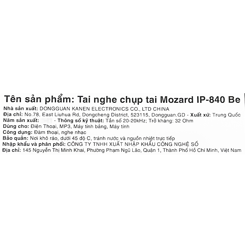Tai nghe Chụp tai Mozard IP-840 Chính hãng, BH 12 tháng