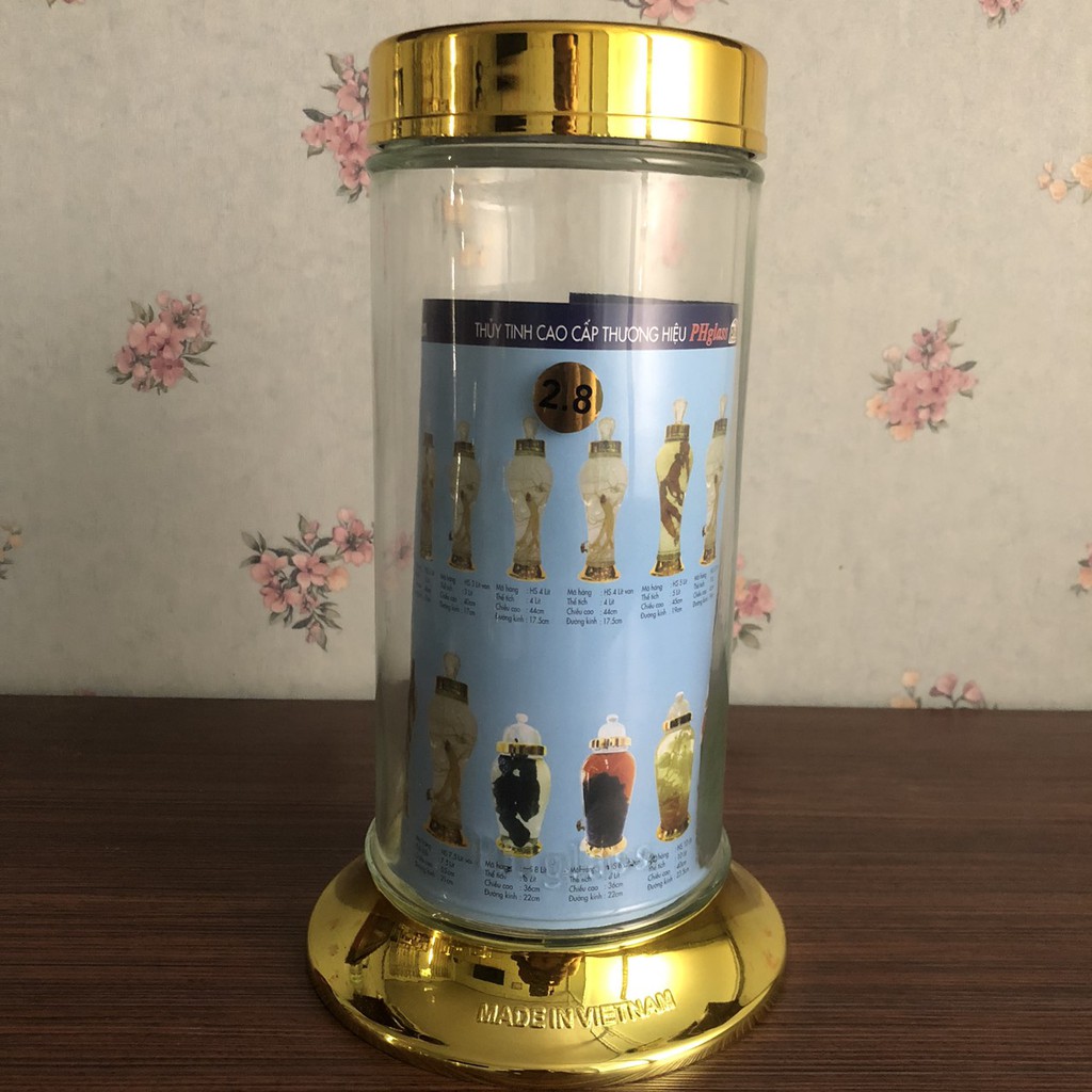 BÌNH THỦY TINH VÀ HŨ THỦY TINH NGÂM RƯỢU HS2.8L-THỦY TINH KHÔNG CHÌ- THỦY TINH BẮC HẢI