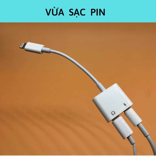 Jack Chuyển Đổi + Giắc Chia Cổng Vừa Sạc Vừa Sử Dụng Tai Nghe - IC Zin Apple Hỗ Trợ Mic Cho iPhone 7/8/X/11 