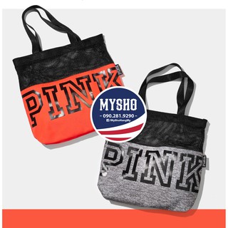 Túi lưới Pink năng động màu xám và hồng nổi bật - Hàng nhập Victoria's Secret USA