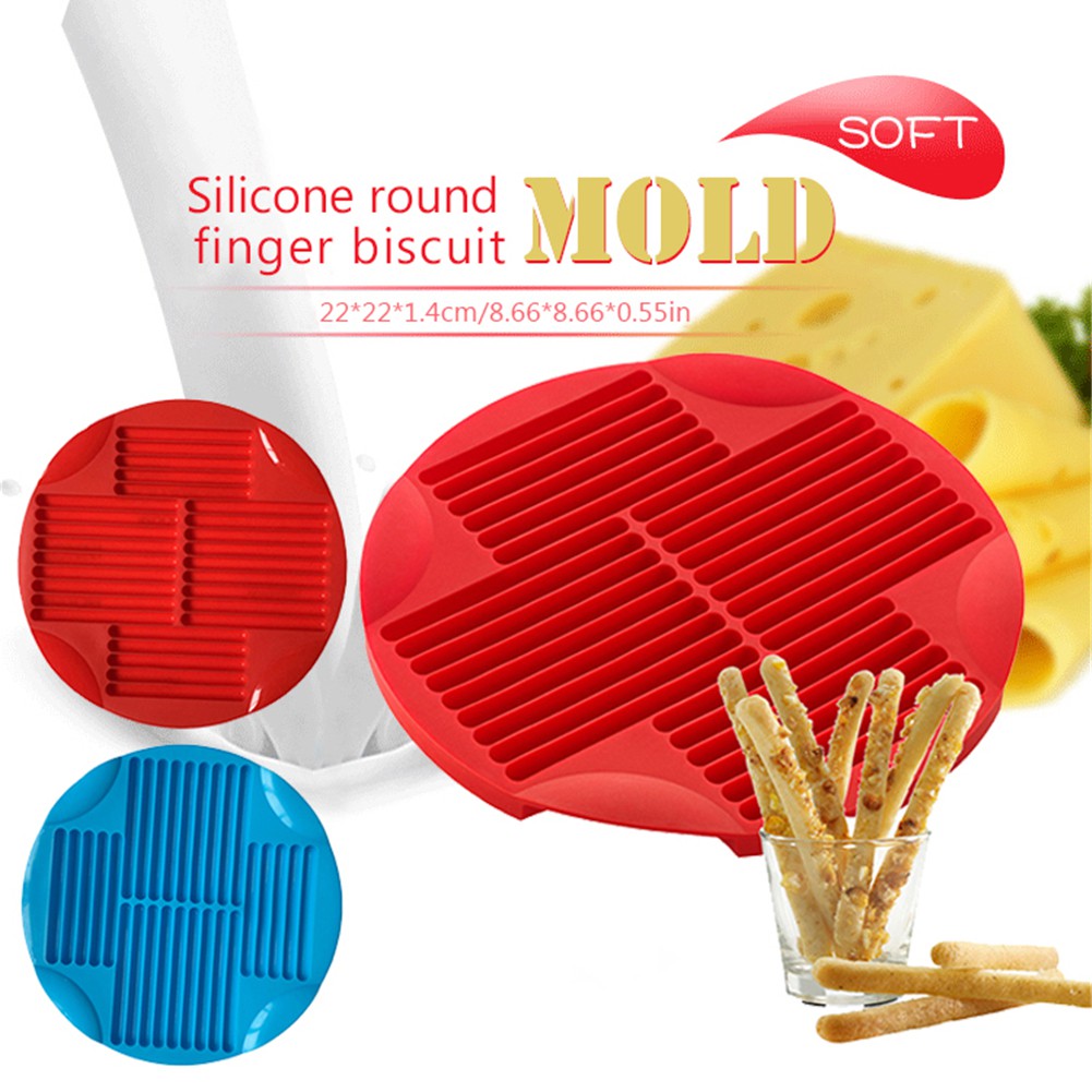 Khuôn silicon tự làm bánh quy hình que dài kích thước 22x22x1.4cm