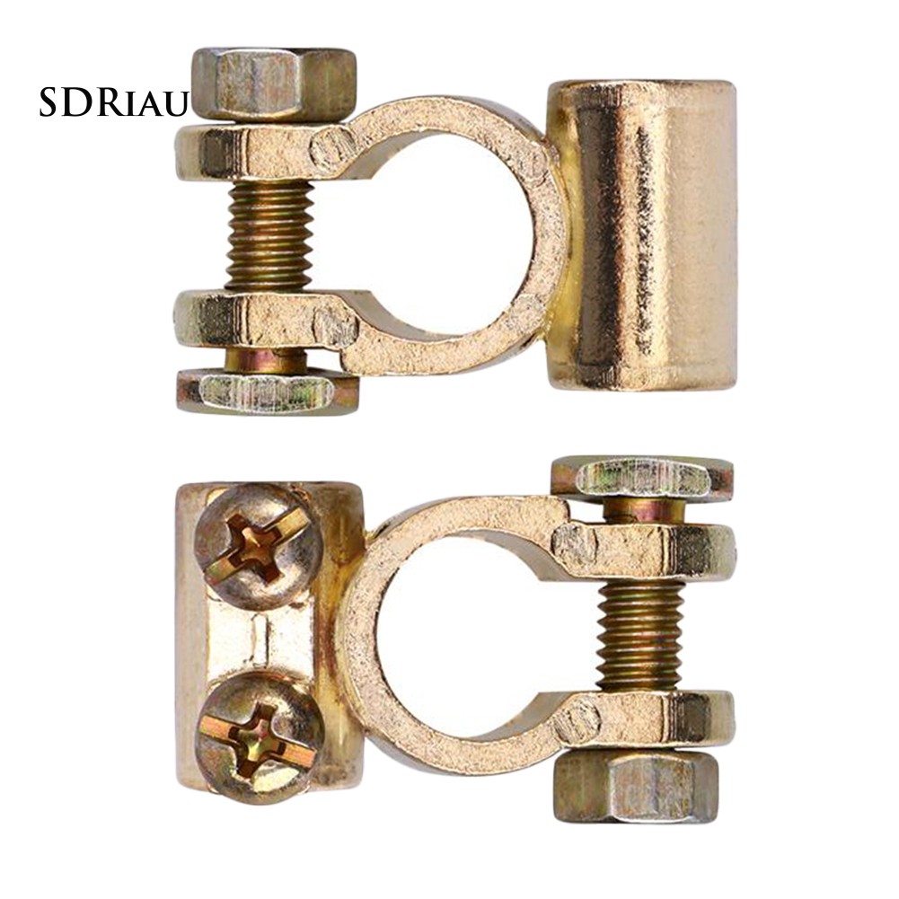 2Pcs Positive + Negative Car Vehicle Alloy Battery Terminal End Clamp Connector