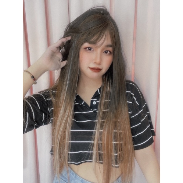 Tóc Giả nguyên đầu thẳng line ombre gz1736