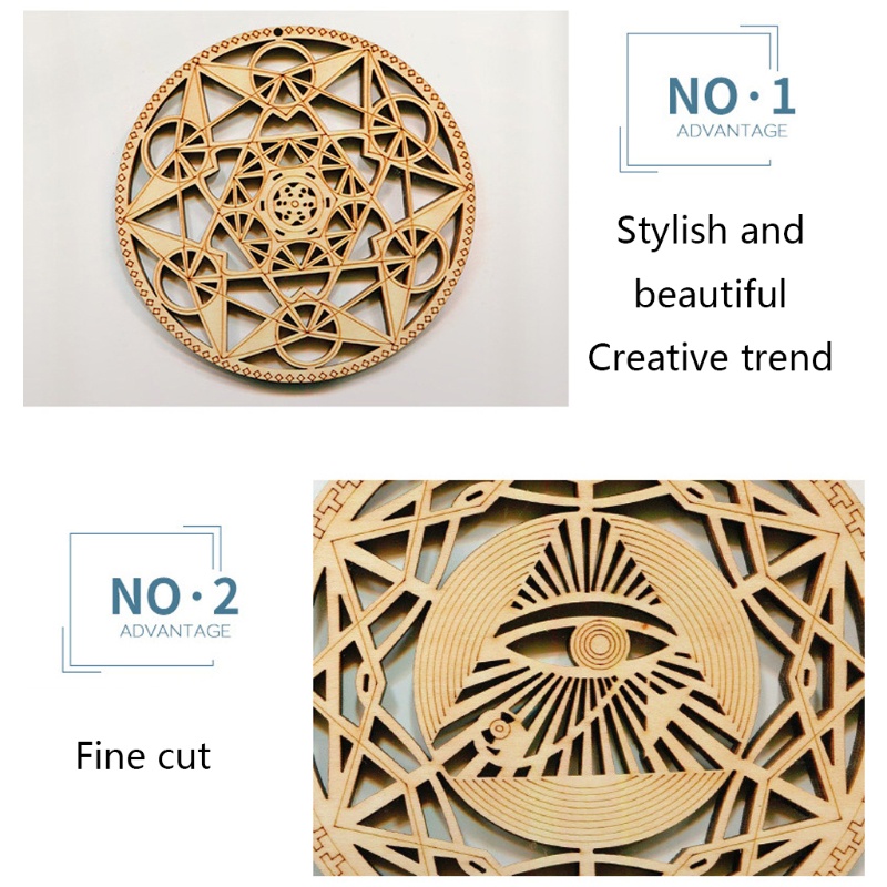 Tấm bảng treo tường trang trí thiết kế biểu tượng thần thánh nghệ thuật bằng gỗ dùng trong phòng tập yoga/thiền định