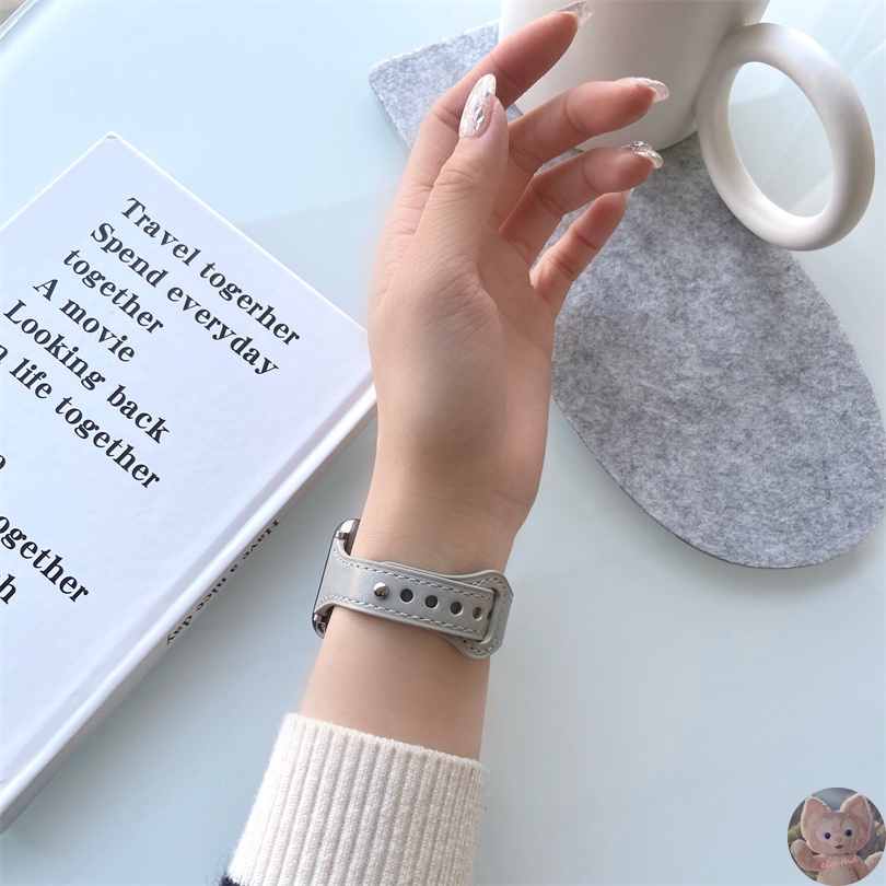 Dây đeo bằng da có khóa cho đồng hồ iWatch Series 7 6 SE 5 4 3 2 1 41mm 45mm 40mm 38mm 42mm 44mm