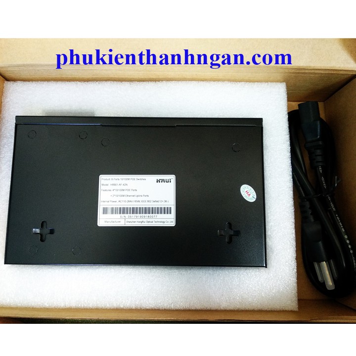 SWITCH POE HRUI CHÍNH HÃNG 6 PORT HR901AF-42N - Switch POE AF-42N