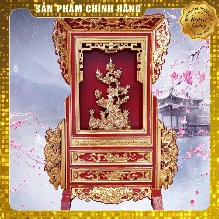 Giá gương cây tùng-gỗ mít khám thờ 2 cỡ cao 71cm và 81cm