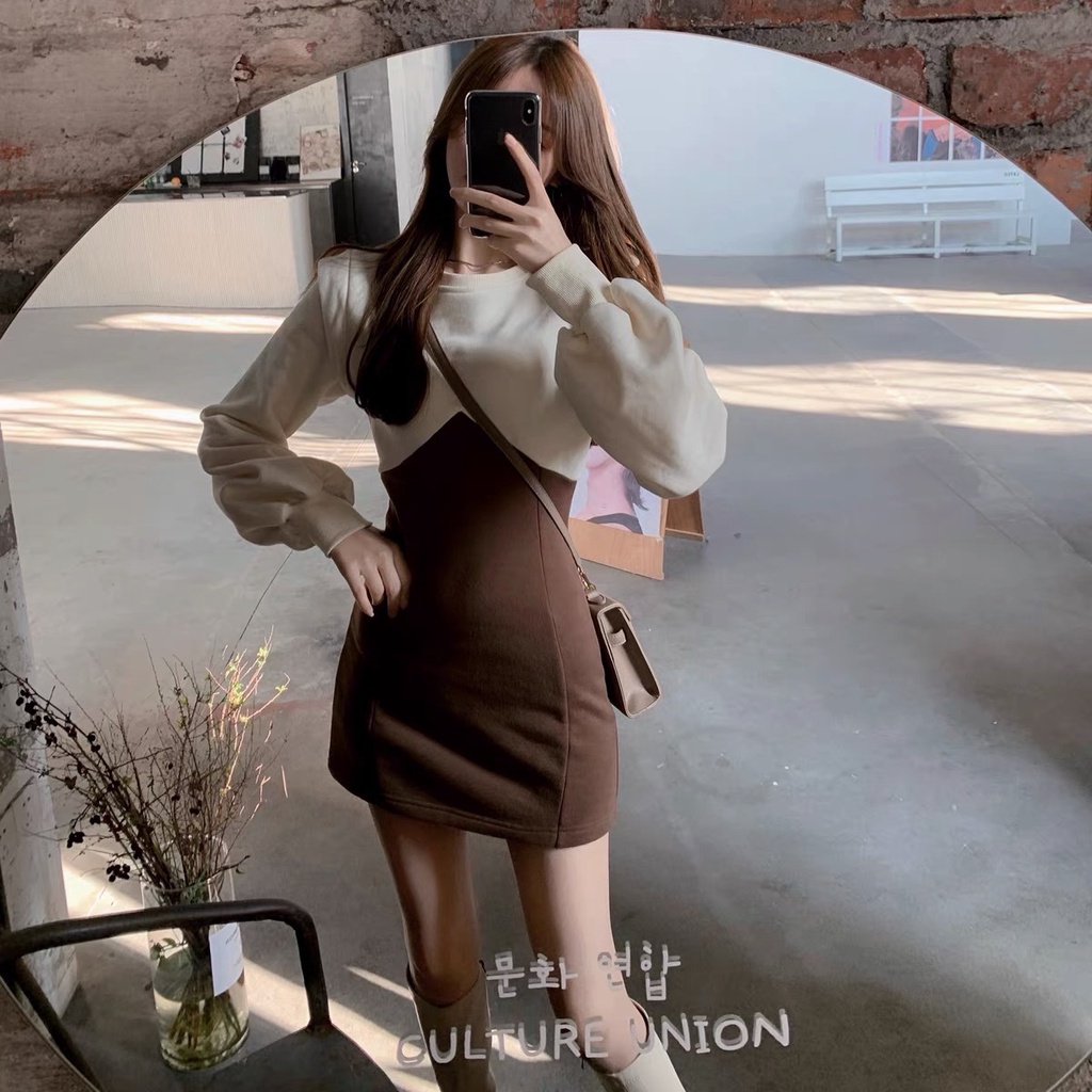 Váy đầm body dài tay,Đầm Váy Body Nữ Ngắn HOT TREND Yohamy_officialstore