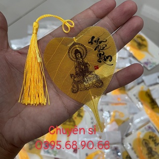 Lá bồ đề thật in hình quan thế âm bồ tát, phong thủy, đẹp tuyệt.