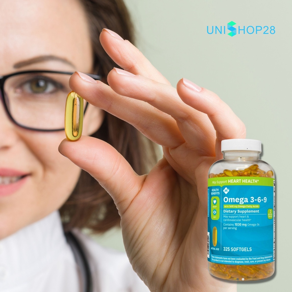 Viên Uống Dầu Cá Member’s Mark Omega 369 Supports Heart Health 1600mg bổ sung các vitamin, TPCN Mỹ