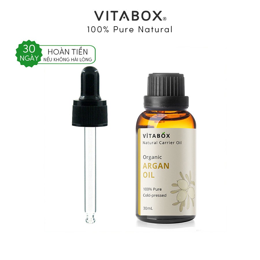 Dầu Argan hữu cơ ép lạnh VITABOX 100% thiên nhiên nguyên chất - Organic Carrier Oil