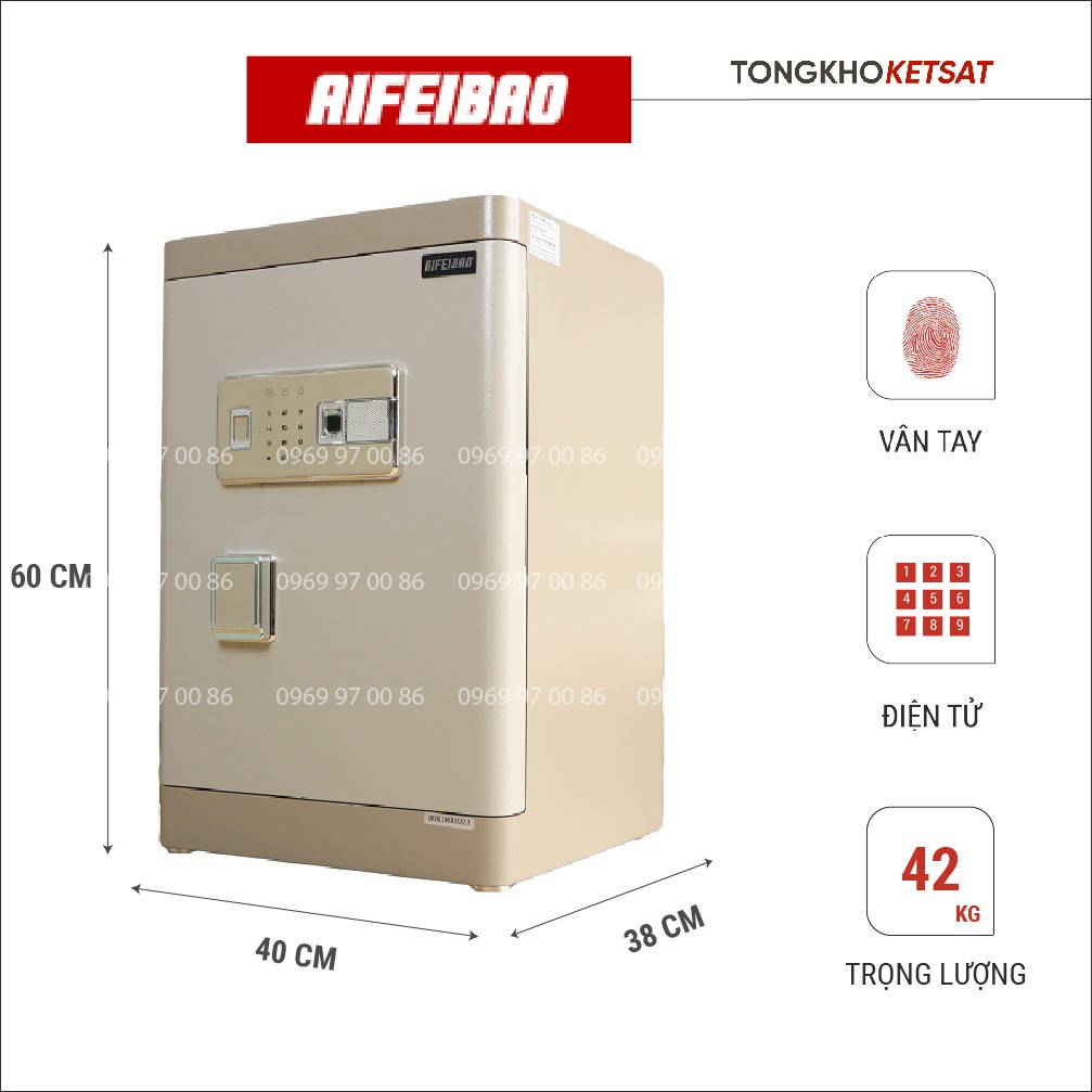 Két Sắt Thông Minh Kết Nối Smartphone Nặng 42KG Khóa Vân Tay Kết Hợp Mã Số Điện Tử Cao Cấp