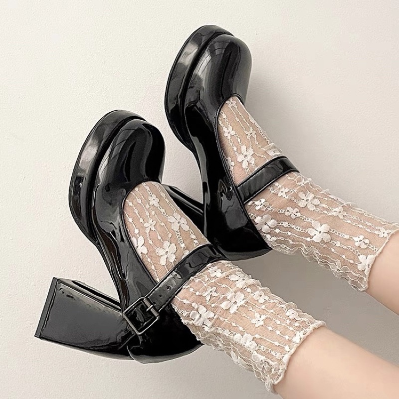 GIÀY BÚP BÊ A330 CAO GÓT MŨI TRÒN QUAI TO ĐẾ CAO 9CM