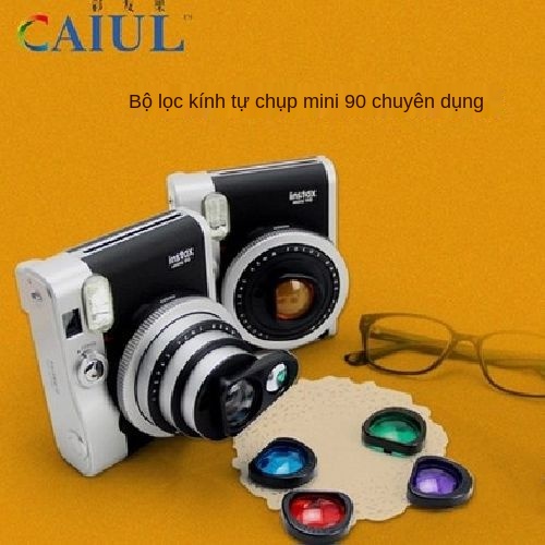 ✔№✽Gương chụp ảnh tự sướng Fuji Polaroid mini90s selfie mini 90 + bộ lọc phơi sáng kép