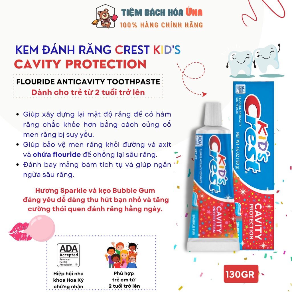 Kem đánh răng Crest 3D White ADVANCED TRIPLE WHITENING 158G - Tiệm bách hóa Ú na