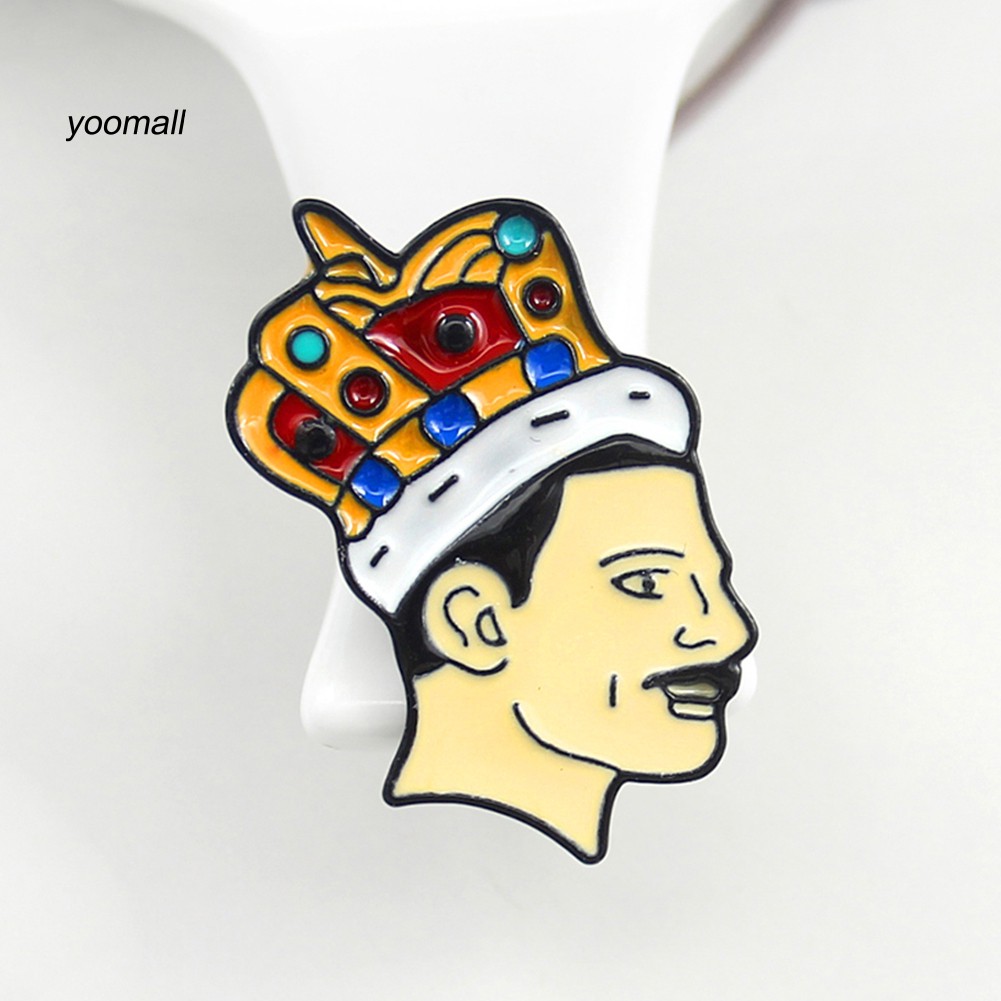 YOML✔Singer Band Music Art Freddie Mercury Brooch Pin Collar Jacket Enamel Badge