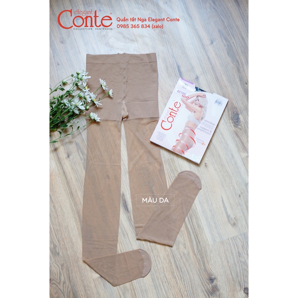 ⚡𝗙𝗥𝗘𝗘𝗦𝗛𝗜𝗣⚡ Quần tất Nga Élegant Conte loại mỏng Active 20D thon gọn mỡ thừa, siêu dai, siêu bền, che khuyết điểm tốt | BigBuy360 - bigbuy360.vn