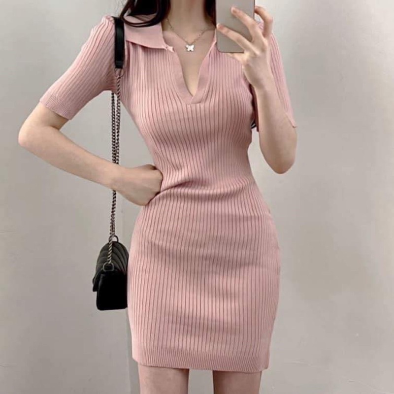 Váy len tăm hồng