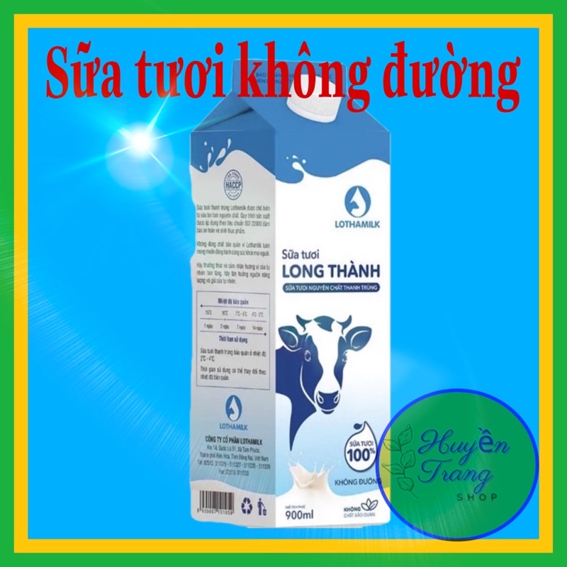 sữa tươi thanh trùng không đường 900ml