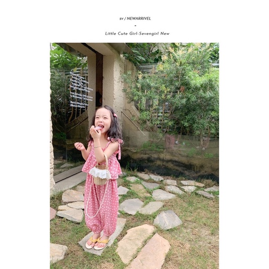 Bộ Hoa  2 Dây Buộc Nơ Đáng Yêu Cho Bé Gái 8-18kg, Bộ Đi Chơi, Đi Biển
