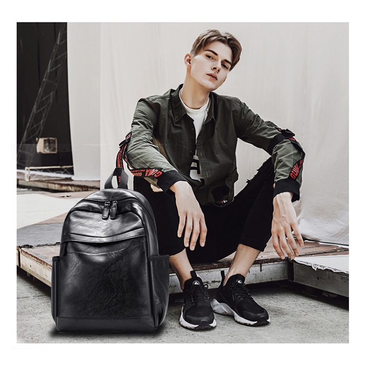 Balo da nam , Balo thời trang MCM  Hàn Quốc MF 330 da cao cấp, size laptop 15inch