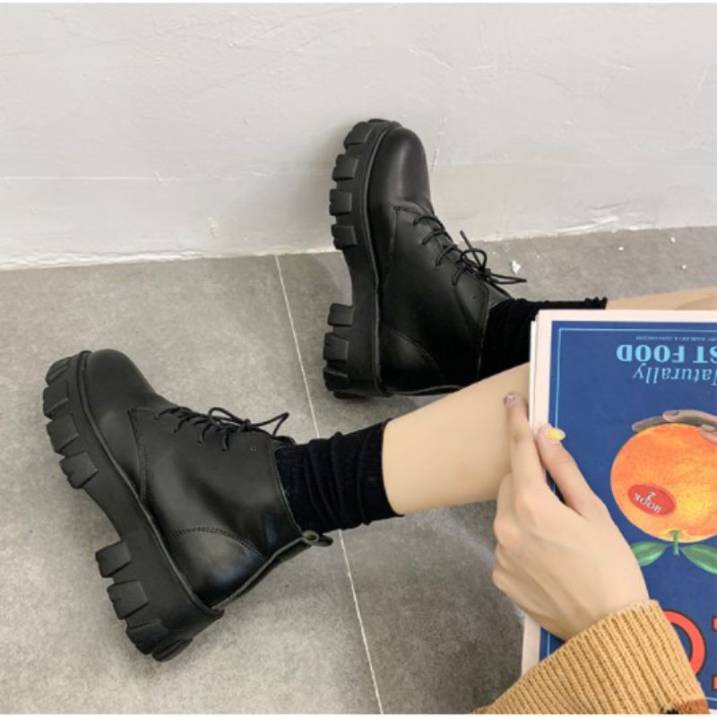 Giày Ulzzang Boots Cao cổ Đế Đinhhh Phong Cách Hàn Quốc