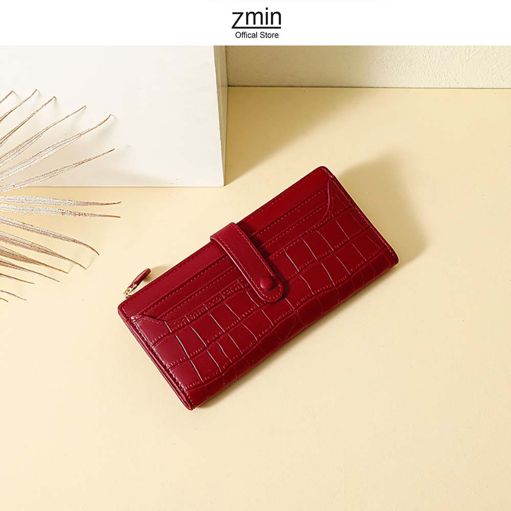 Ví bóp nữ dài cầm tay Zmin, chất liệu da PU cao cấp - V042
