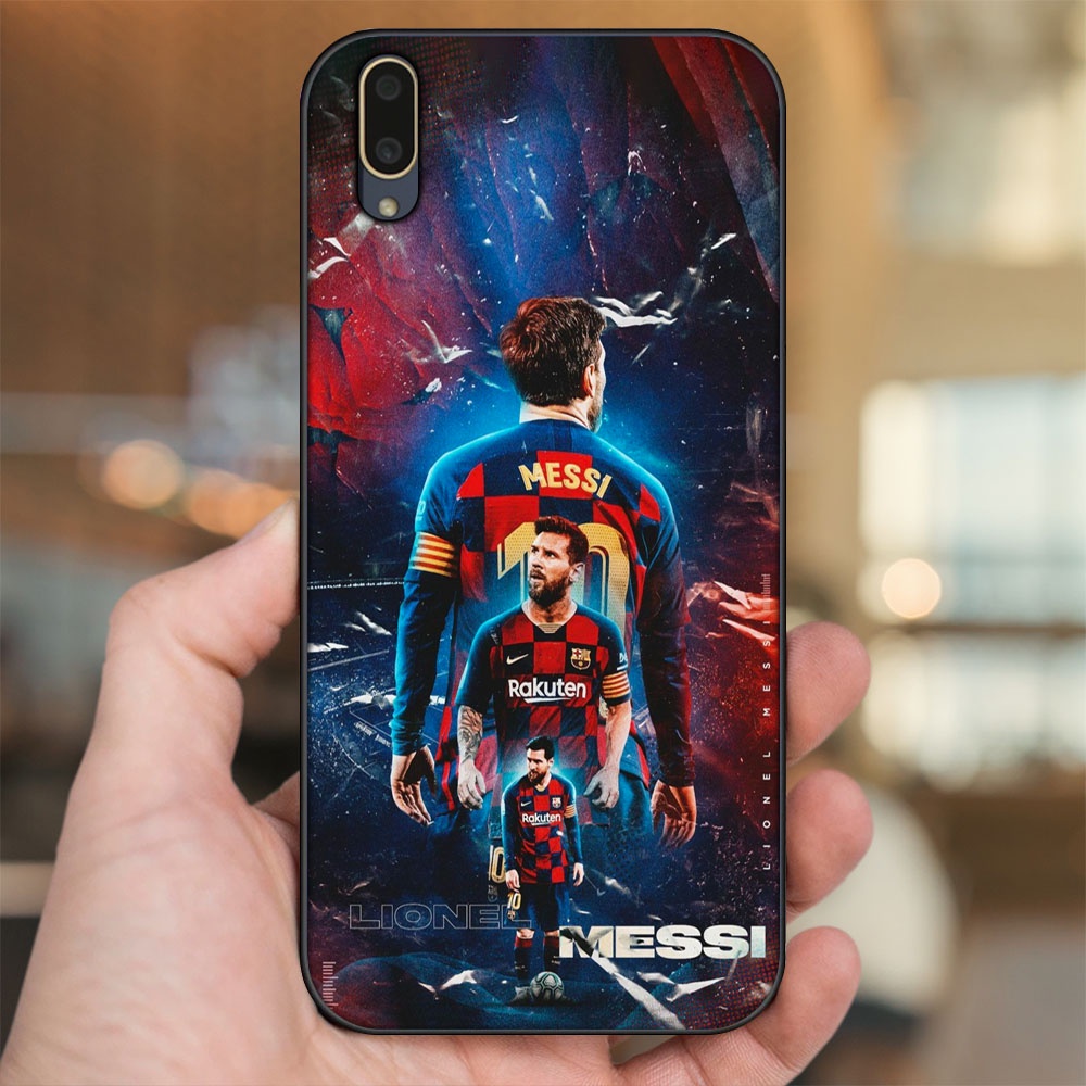 Ốp lưng Vivo V11 viền đen in hình Lionel Messi Barcelona PSG