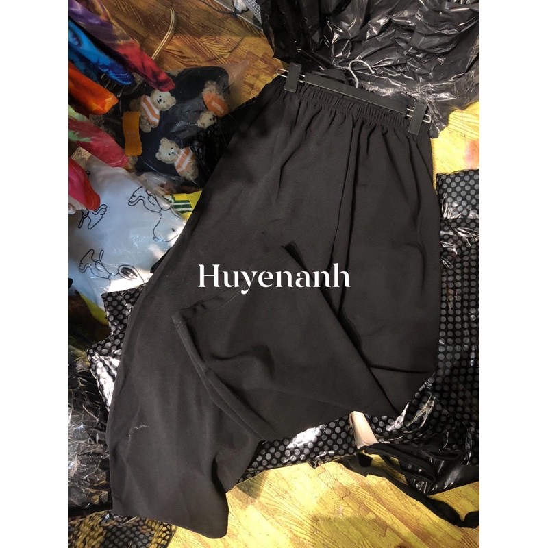 Quần đen ống suông cạp chun chất đẹp (ảnh thật) | BigBuy360 - bigbuy360.vn