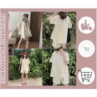 Set Thun Phối Cúc Hoa Nhí Nữ [FREESHIP] 🌸 Bộ đồ áo form rộng tay lỡ kèm short mặc ở nhà dễ thương Ulzzang 🌸b