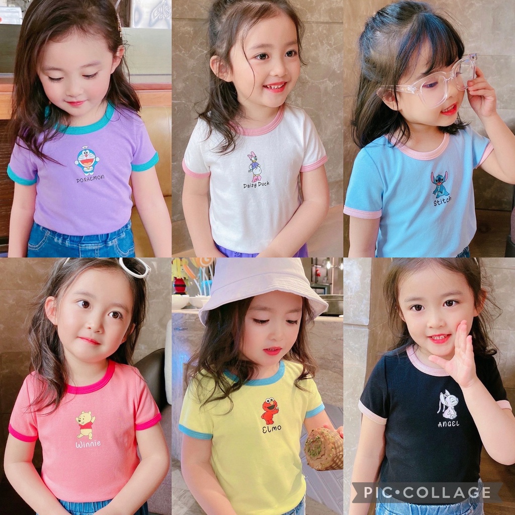 Lyvyshop - (Lô mới, cotton Loại 1) Áo thun cộc tay bé trai, bé gái siêu dễ thương từ 09-28kg