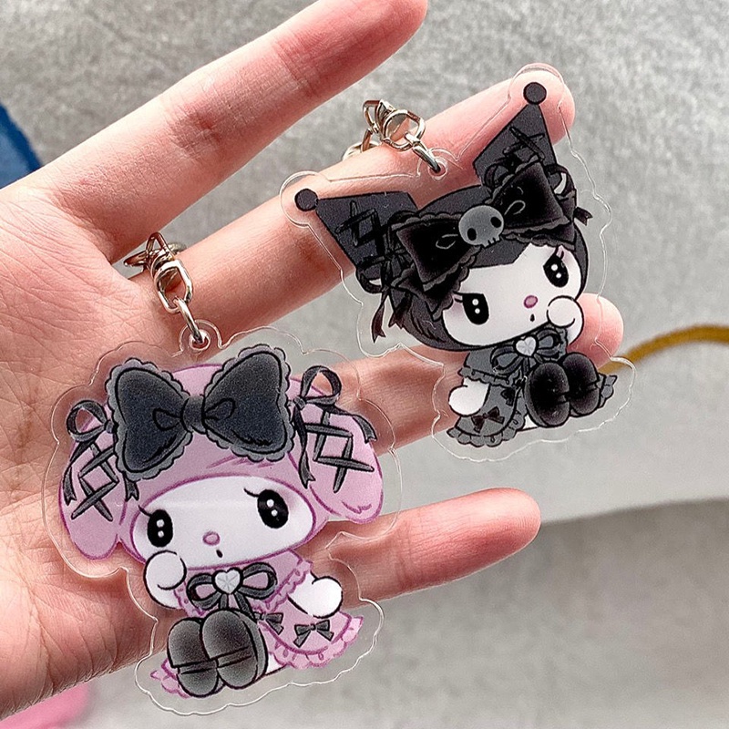 Móc Chìa Khóa Acrylic Hình Gấu Và Dâu Tây Dễ Thương