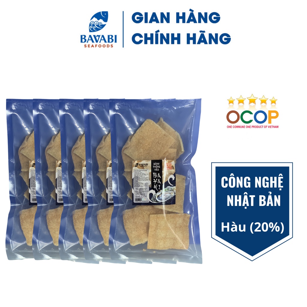 5 Gói Bánh phồng tôm hàu sữa Bayaki 60g, đặc sản biển Vân Đồn, đồ ăn ngon giòn tan