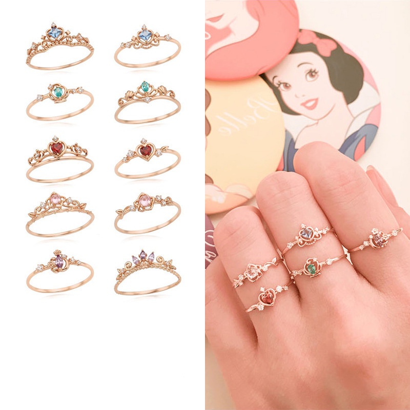 Nhẫn Disney Princess bạc S925 kèm hộp sang trọng, nhẫn tự điều chỉnh độ rộng, quà tặng ý nghĩa - Coolgift