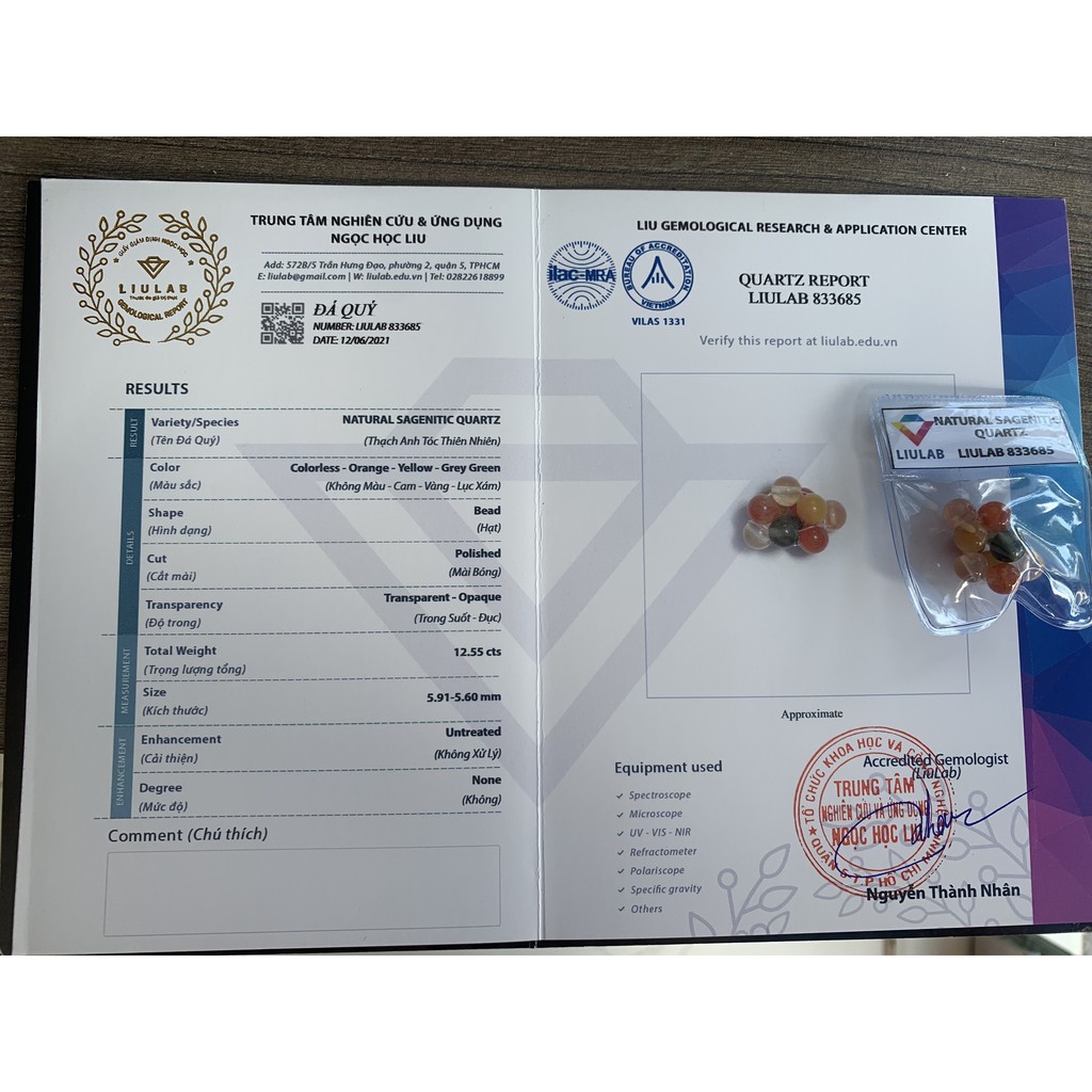 Trang sức Vòng tay dây đỏ SENYDA phối đá Thạch anh Tam Tài thiên nhiên VT112