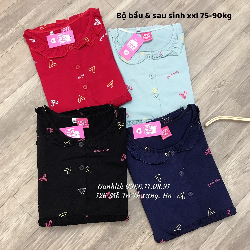 (75-90kg)Bộ Bầu Bigsize - Bộ Sau Sinh xxl Chất Cotton Đẹp Co Giãn Thoải Mái