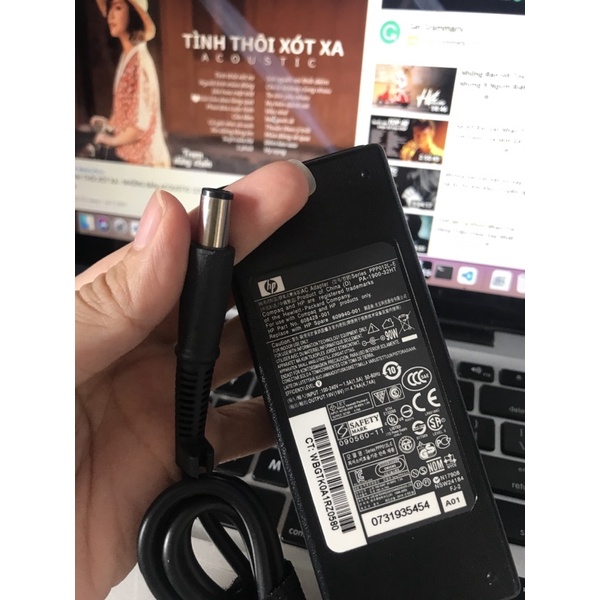 Sạc laptop hp chân kim to 19.5v-4.74a - Zin bảo hành 12th, tặng kèm dây nguồn - Sạc hp chân kim to 90w