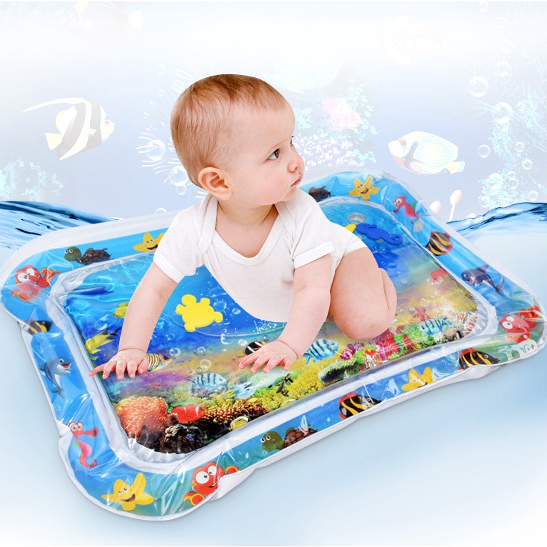 Thảm Nước Bơm Hơi Bằng Pvc Dày Dặn An Toàn Cho Bé