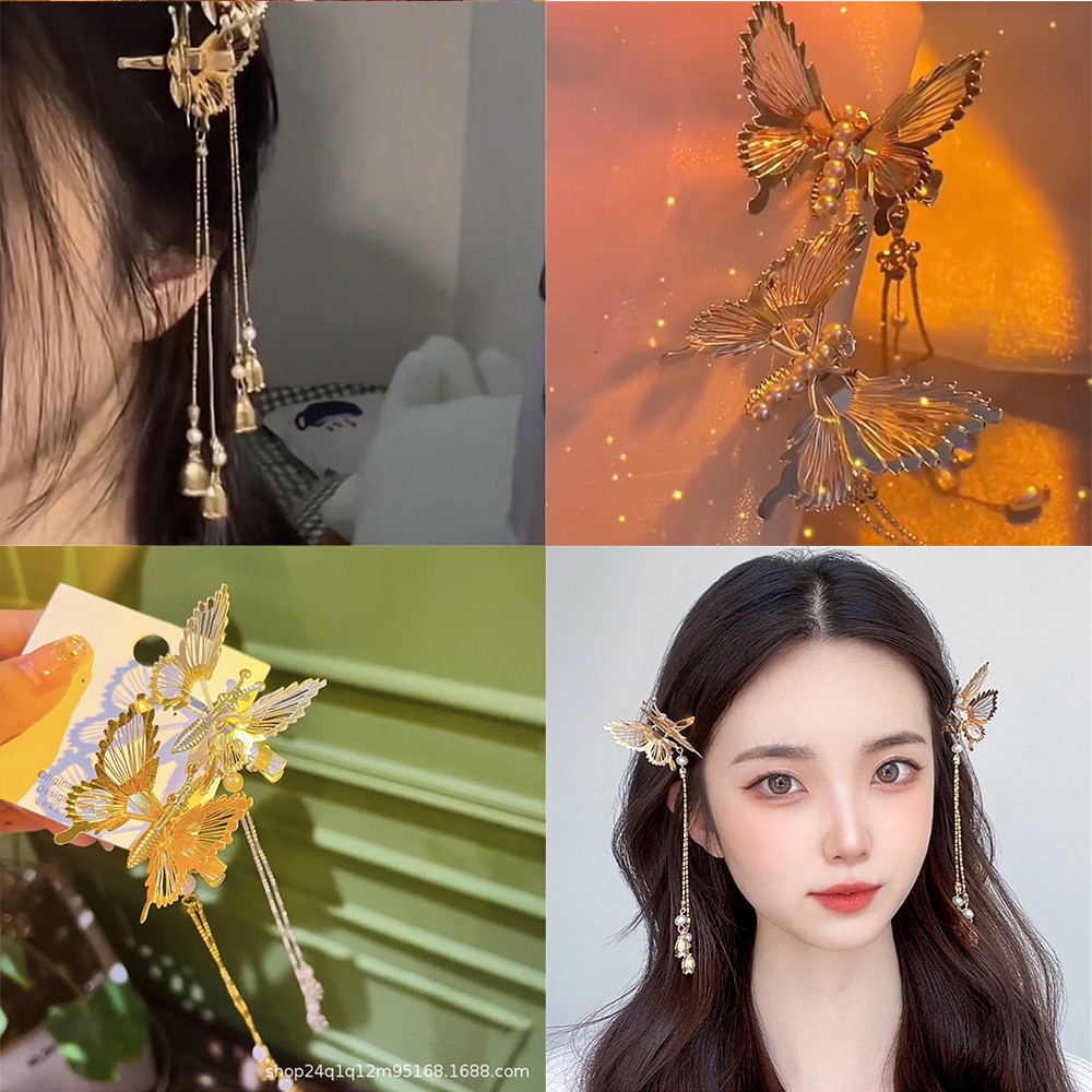 Kẹp Tóc Hình Chuồn Chuồn 3D Phong Cách Trung Hoa Cho Nữ