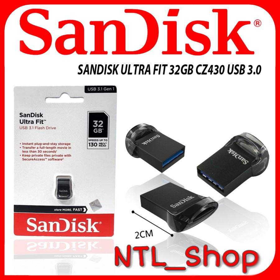 Usb Sandisk Cz430 32gb Usb3.0 Ultra Fit