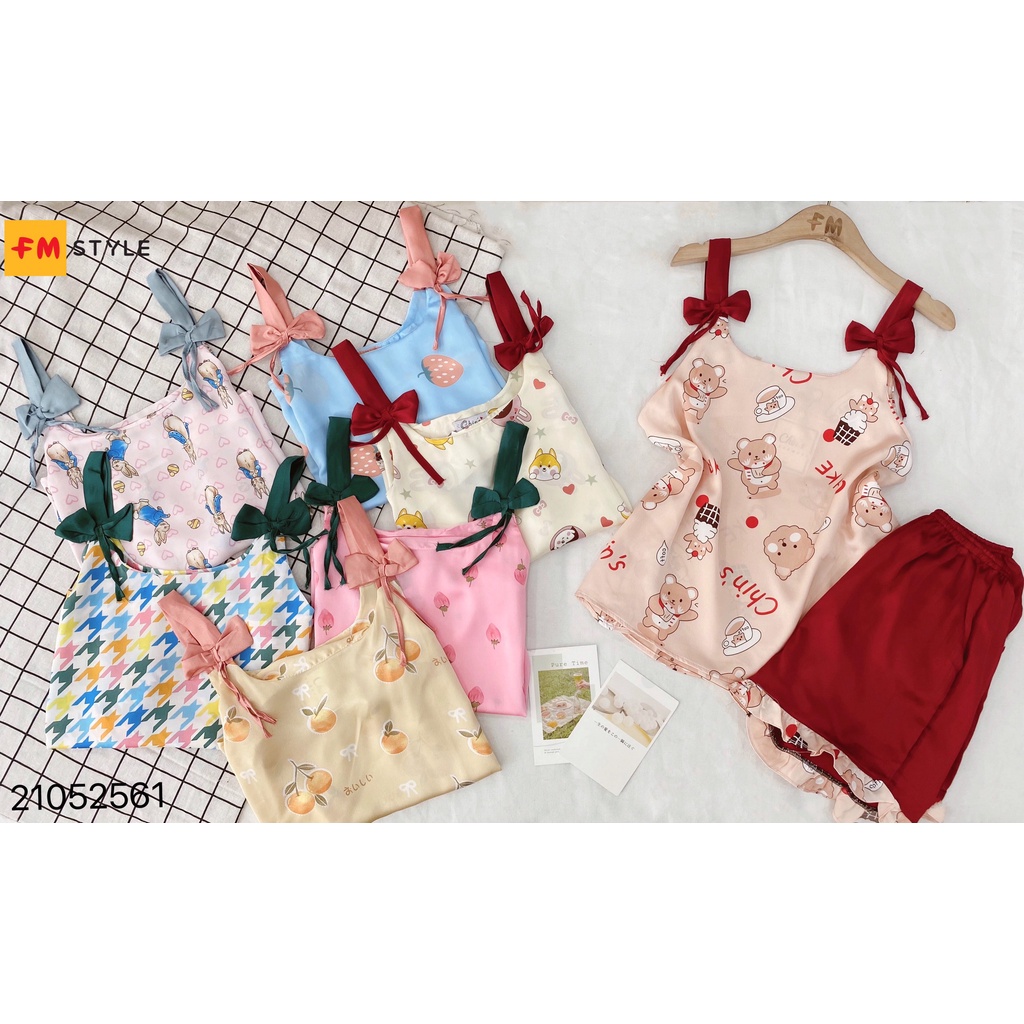 [Mã FMSTYLE30 giảm 10% đơn 99k] Đồ bộ nữ Fm Style mặc nhà hai dây chất Lụa tốt mịn mát tôn dáng 21052561 | BigBuy360 - bigbuy360.vn