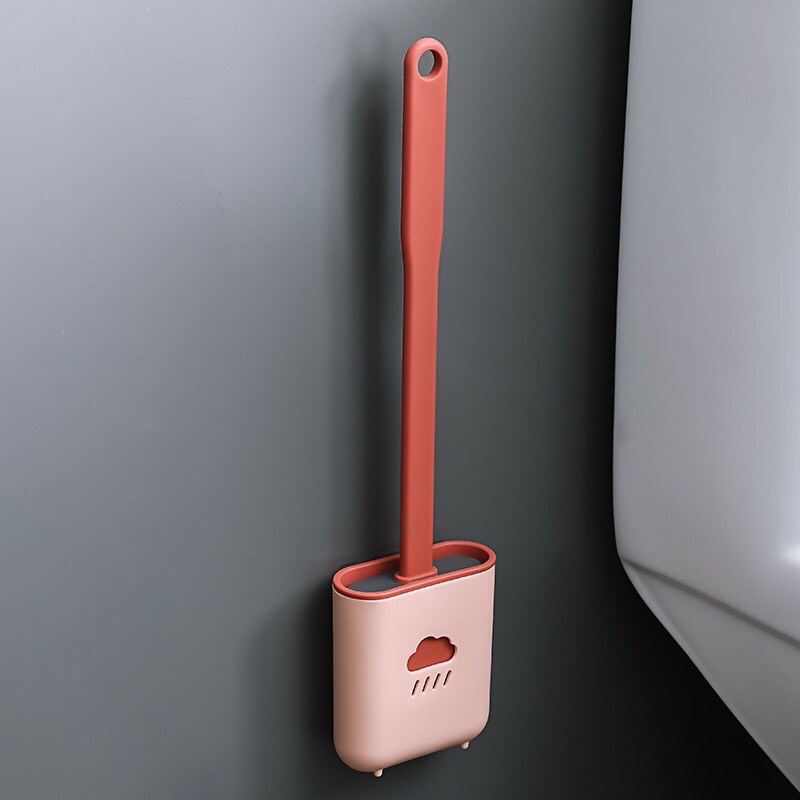 [Siêu Sale] Cọ Toilet Bồn Cầu Bằng SiliCon Kiểu Mới Có Giá Đựng Dán Tường,hình đám mây-Như Trang Plaza