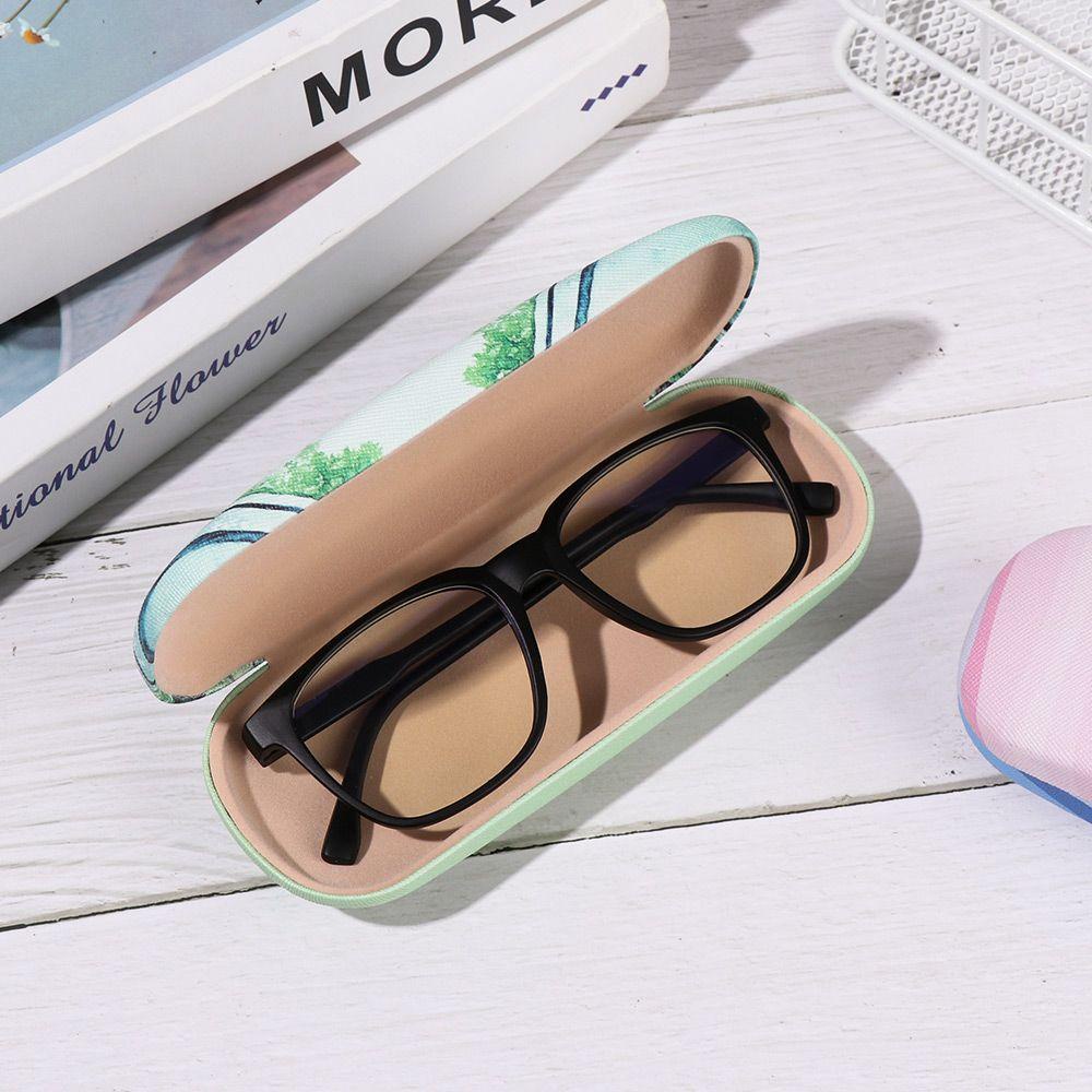 HS Hộp Đựng Mắt Kính Cứng Họa Tiết Đáng Yêu Nhỏ Gọn Unisex Giá Đỡ