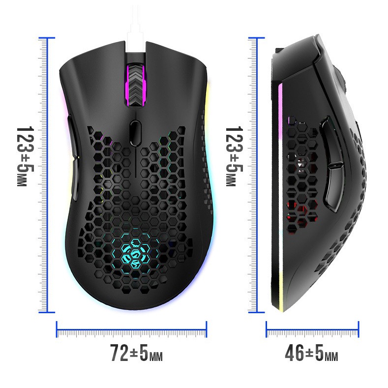 Chuột Gaming Không Dây Cao Cấp BM600 Thiết Kế Hầm Hố Có Đèn LED Phát Sáng Nhiều Màu Ấn Tượng