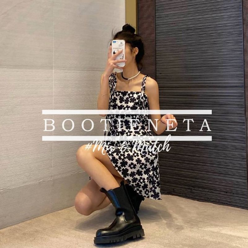 Giày chelsea bốt da mềm nữ cao cổ không dây boot mũi tròn đế 5 phân 2022 tặng vớ giày thể thao sneakers nữ