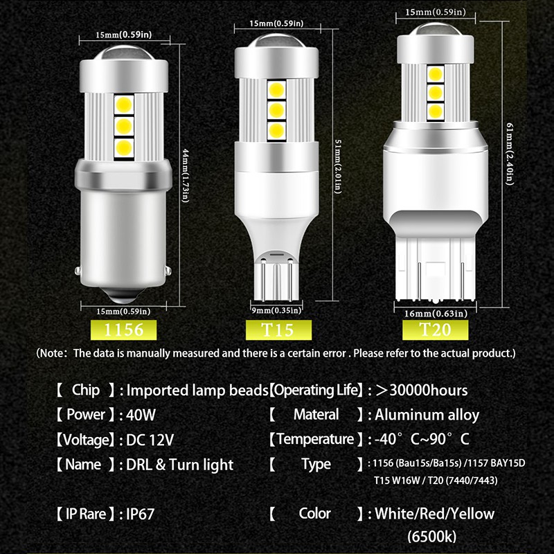 Đèn xi nhan Lymoyo T15 W16W LED 1156 P21W Py21W/5w 3030 1157 Bay15D P21/5w cho ô tô