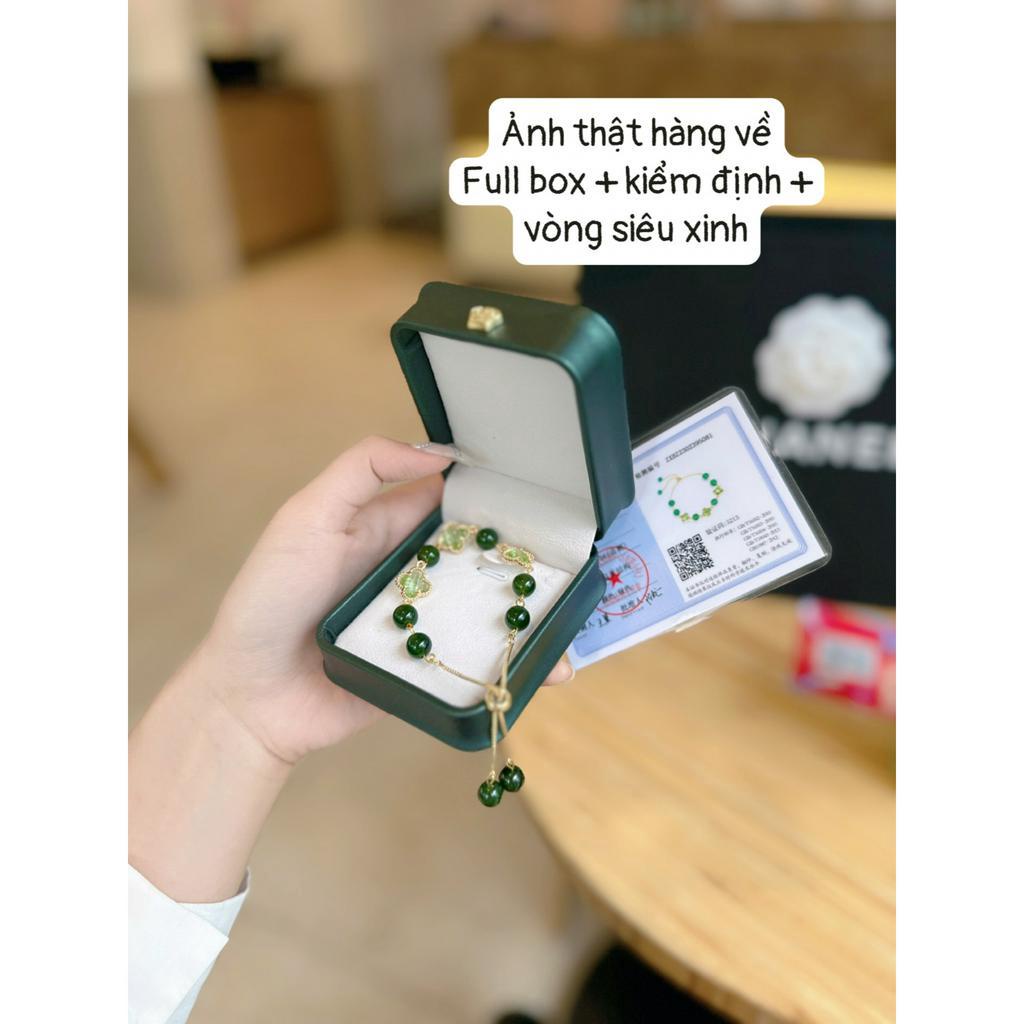 Vòng phong thủy thu hút tài lộc, may mắn cỏ 4 lá Full box