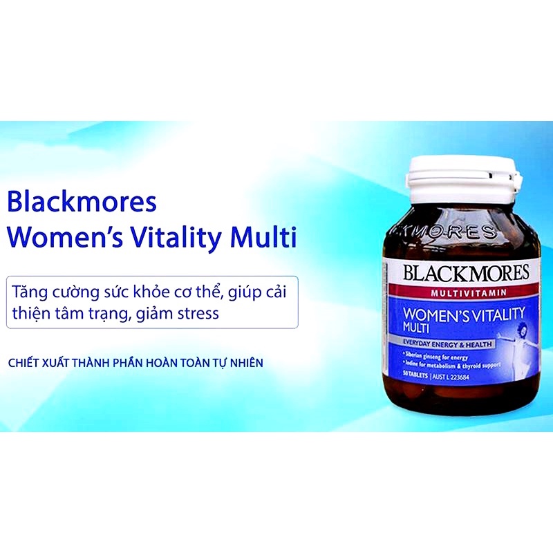 Thực phẩm chức năng Blackmores Women's Vitality Multi bổ sung các khoáng chất hữu ích cho cơ thể nữ giới