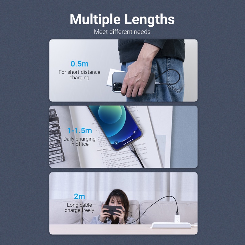 VENTION Cáp SạC Nhanh USB 2.0 2.4A 480Mbps Cho iP 12