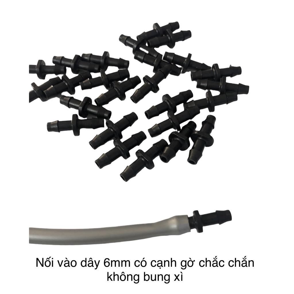 Bộ 50 nối thẳng 6mm  dùng nối đầu ống 6mm LOẠI TỐT